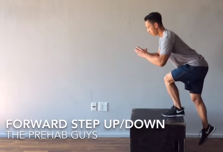 Image of a man performing a step up